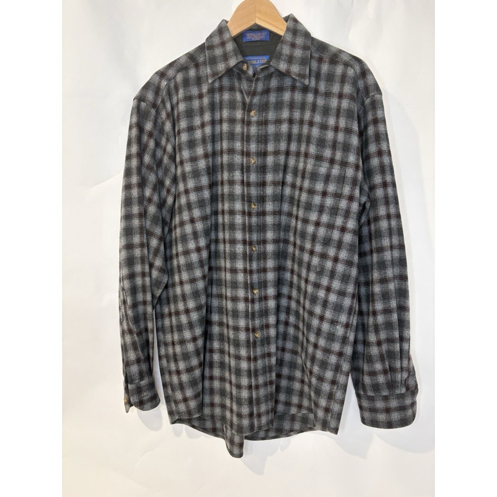 Pendleton Wool Check Flannel Men's Medium Plaid Washable Virgin Wool